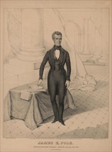 James K. Polk, Lithograph by A. Hoffy, Printed by P.S. Duval, Published by Barnard & Freeman, Nashville, Tennessee, July 1844