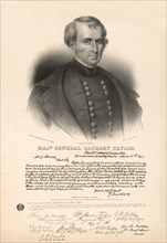 Maj. General Zachary Taylor, Painted by J. Atwood, Lithograph by P.S. Duval, Published by J. Atwood, Philadelphia, 1847