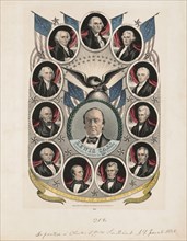 Campaign Banner for Lewis Cass, Democratic Candidate for 12th President, Lithograph, Nathaniel Currier, 1848
