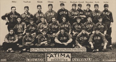 Chicago Cubs, Baseball Card Team Portrait, 1913
