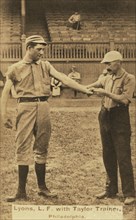Harry Lyons, with Trainer Billy Taylor, Philadelphia Quakers, Baseball Card Portrait, Charles Gross & Co., 1887