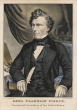 General Franklin Pierce, Fourteenth President of the United States, Lithograph by Nathaniel Currier, 1852