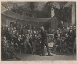 The United States Senate, A.D. 1850, Henry Clay Speaking about the Compromise of 1850 in the Old Senate Chamber, Drawn by P.F. Rothermel, engraved by R. Whitechurch, Published by John M. Butler and Al...