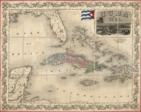 Map of Cuba, Published by J.H. Colton & Co., New York, 1851