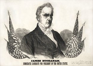 James Buchanan, Democratic Candidate for President of the United States, Proof for Campaign Banner, Published by Baker & Godwin, 1856