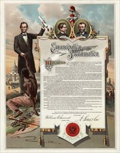 Copy of Abraham Lincoln's Emancipation Proclamation, Henderson, Achert, Krebs Lith. Co., Cincinnati, Ohio, 1890