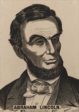 Head and Shoulders Portrait of Abraham Lincoln, Woodcut Print, King & Baird, Printers, Philadelphia, 1864