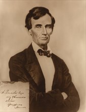 Half-length Portrait of Abraham Lincoln, Springfield, Illinois, USA, Reproduction Print, 1860