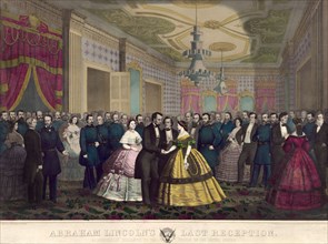 Abraham Lincoln's Last Reception, Lithograph by Anton Hohenstein, Published by John Smith, Philadelphia, 1865