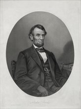 Half-Length Seated Portrait of Abraham Lincoln, Lithograph by Joseph E. Baker from a Photograph by  M.B. Brady & Co., Printed and Published by Bufford's Print Publishing House, Boston, Massachusetts, ...