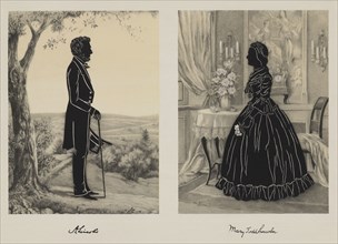 Silhouette Portraits of Abraham and Mary Todd Lincoln,  Published by Morris & Bendein, Inc., early 1900's
