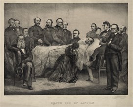 Deathbed of Lincoln, Printed by A. Brett & Co., Published by Jones & Clark, New York, C.A. Asp, Boston, & W.M. Kohl, Cincinnati, 1865