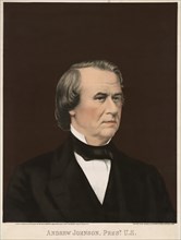 Andrew Johnson (1808-75), 17th President of the United States, Head and Shoulders Portrait, Lithograph Bingham & Todd, Hartford, Conn., 1866