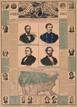 Presidential Campaign, 1864, Candidates for President and Vice-President of United States, Election, Tuesday, November 8, 1864, H.H. Lloyd & Co. Publisher, 1864