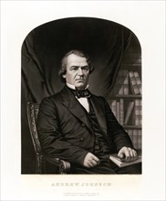Andrew Johnson (1808-75), 17th President of the United States, Head and Shoulders Portrait, Engraving, Samuel Sartain, Published by Rice & Allen, Chicago, and Samuel Sartain, Philadelphia, 1866