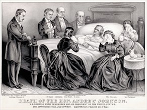 Death of the Hon. Andrew Johnson, U.S. Senator from Tennessee and Ex-President of the United States, Lithograph by Currier & Ives, 1875