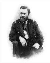 Ulysses S. Grant (1822-85), 18th President of the United States 1869-77, General of Union Army during American Civil War, Seated Portrait, Photograph by Alexander Gardner, 1865
