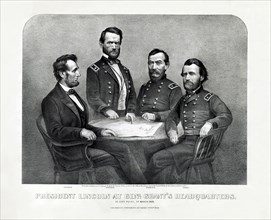 President Lincoln at Genl. Grant's Headquarters, at City Point, Virginia, March 1865, Lithograph, Currier & Ives
