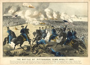 The Battle of Pittsburgh, Tennessee, April 7, 1862, Lithograph, Currier & Ives, 1862