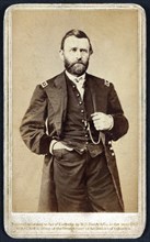 Ulysses S. Grant (1822-85), General of Union Army during American Civil War, 18th President of the United States 1869-77, Three-Quarter Length Portrait, Photograph, Mathew B. Brady, Carte de visite, 1...