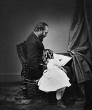 James A. Garfield with Daughter, Photographed by Mathew B. Brady, Brady-Handy Collection, 1869