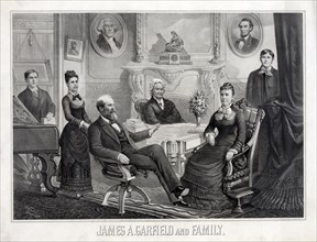 James A. Garfield and Family, Lithograph, Otto Knirsch, 1882