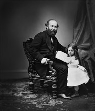 James A. Garfield with Daughter, Photographed by Mathew B. Brady, Brady-Handy Collection, 1869