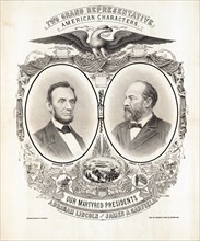 Two Grand Representative, American Characters, Our Martyred Presidents, Abraham Lincoln and James A. Garfield, Published by August Hagenboeck, 1881