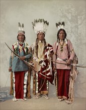 Three Apache Men, Chief James A. Garfield, Pouche Te Foya, and Sanches, Full-Length Portrait, Detroit Photographic Company, 1899