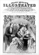 "Washington, D.C.--The Wedding at the White House, June 2nd--the Mother's Kiss", Wedding of U.S. President Grover Cleveland, with Mrs. Grover Cleveland Receiving Kiss from her Mother, from a sketch by...