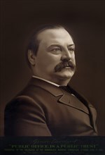 Grover Cleveland, "Public Office is Public Trust", Presented to the Delegates at the Democratic Nation Convention, St. Louis, June 5th 1888, Lithograph Published by Hatch Lithographic Co., 1888