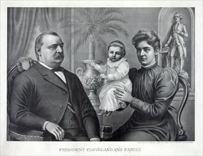 President Cleveland and Family, Lithograph, Kurz & Allison, 1893