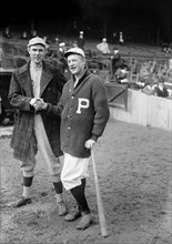 Ernie Shore (left), Boston Red Sox, and Grover Cleveland Alexander, Philadelphia Phillies, Shaking Hands during World Series, Philadelphia, Pennsylvania, USA, Bain News Service, 1915