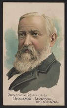 Presidential Possibilities, Benjamin Harrison of Indiana, Head and Shoulders Portrait, Lithograph by The Giles Company, Cigarette Card, W. Duke, Sons & Co., 1888