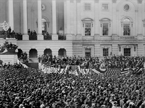 President McKinley Making his Inaugural Address, U. S. Capitol, Washington DC, USA, Photograph by George Prince, March 4, 1897
