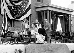 President and Mrs. McKinley on Reviewing Stand at Plattsburgh Barracks, Plattsburgh, New York, USA,