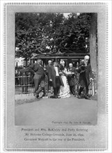 President and Mrs. McKinley and Party Entering Mt. Holyoke College Grounds, June 20, 1899, Governor Wolcott in the rear of the President, Photograph by John B. Sutcliffe