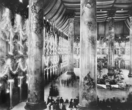 Inaugural decorations, U.S. President William McKinley inauguration, Pension Building, Washington DC, USA, Photograph by Francis Benjamin Johnston, March 4, 1897