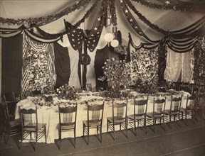 William McKinley Inaugural Supper Table, Pension Building, Washington DC, USA, Photograph by George Prince, March 4, 1897