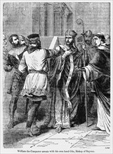 William the Conqueror arrests with his own hand Odo, Bishop of Bayeux, Illustration from John Cassell's Illustrated History of England, Vol. I from the earliest period to the reign of Edward the Fourt...