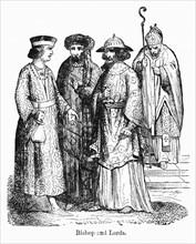Bishop and Lords, Illustration from John Cassell's Illustrated History of England, Vol. I from the earliest period to the reign of Edward the Fourth, Cassell, Petter and Galpin, 1857