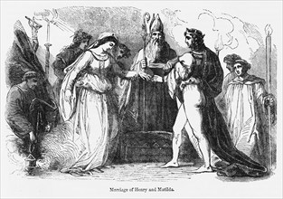Marriage of Henry and Matilda, Illustration from John Cassell's Illustrated History of England, Vol. I from the earliest period to the reign of Edward the Fourth, Cassell, Petter and Galpin, 1857