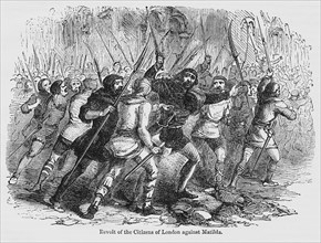 Revolt of the Citizens of London against Matilda, Illustration from John Cassell's Illustrated History of England, Vol. I from the earliest period to the reign of Edward the Fourth, Cassell, Petter an...
