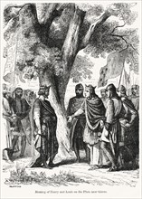 Meeting of Henry and Louis on the Plain near Gisors, Illustration from John Cassell's Illustrated History of England, Vol. I from the earliest period to the reign of Edward the Fourth, Cassell, Petter...