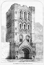 St. James’s Tower, Bury St. Edmunds, Illustration from John Cassell's Illustrated History of England, Vol. I from the earliest period to the reign of Edward the Fourth, Cassell, Petter and Galpin, 185...