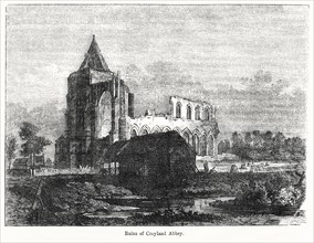Ruins of Croyland Abbey, Illustration from John Cassell's Illustrated History of England, Vol. I from the earliest period to the reign of Edward the Fourth, Cassell, Petter and Galpin, 1857