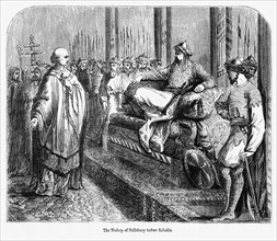 The Bishop of Salisbury before Saladin, Illustration from John Cassell's Illustrated History of England, Vol. I from the earliest period to the reign of Edward the Fourth, Cassell, Petter and Galpin, ...