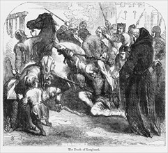 The Death of Longbeard, Illustration from John Cassell's Illustrated History of England, Vol. I from the earliest period to the reign of Edward the Fourth, Cassell, Petter and Galpin, 1857
