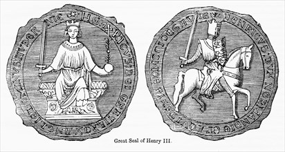 Great Seal of Henry III, Illustration from John Cassell's Illustrated History of England, Vol. I from the earliest period to the reign of Edward the Fourth, Cassell, Petter and Galpin, 1857