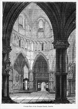 Circular Part of the Temple Church, London, Illustration from John Cassell's Illustrated History of England, Vol. I from the earliest period to the reign of Edward the Fourth, Cassell, Petter and Galp...